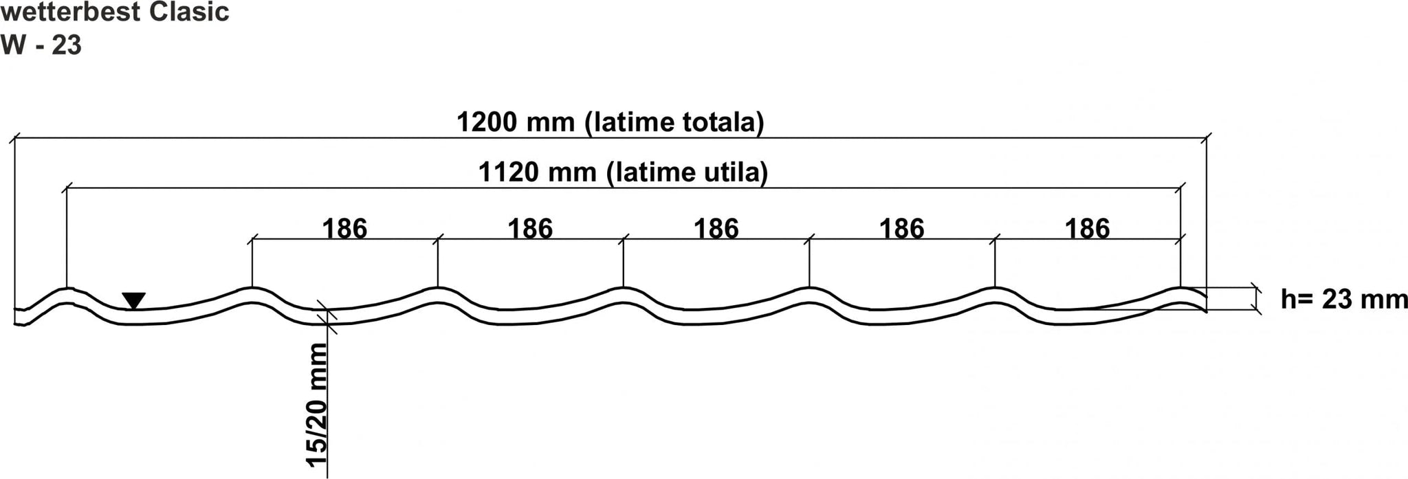 Tablă Wetterbest Clasic 0,45 Lucios Ral 7024 1,89/1,20