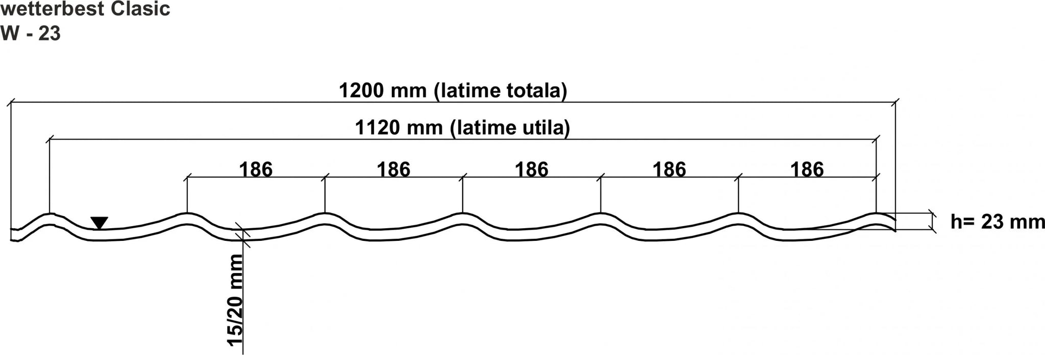 Tablă Wetterbest Clasic 0,45 Mat Ral 8017 1,19/1,20