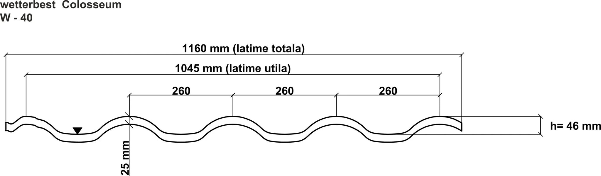 Țiglă Colosseum  Mat 0,45 Ral 3005 1,15/1,16